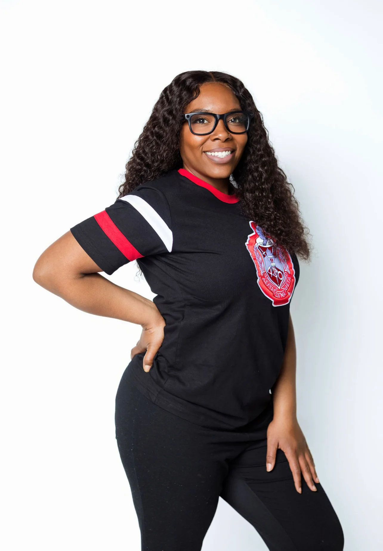 ΔΣΘ Black 3D Shield Tee T04 - Image 2