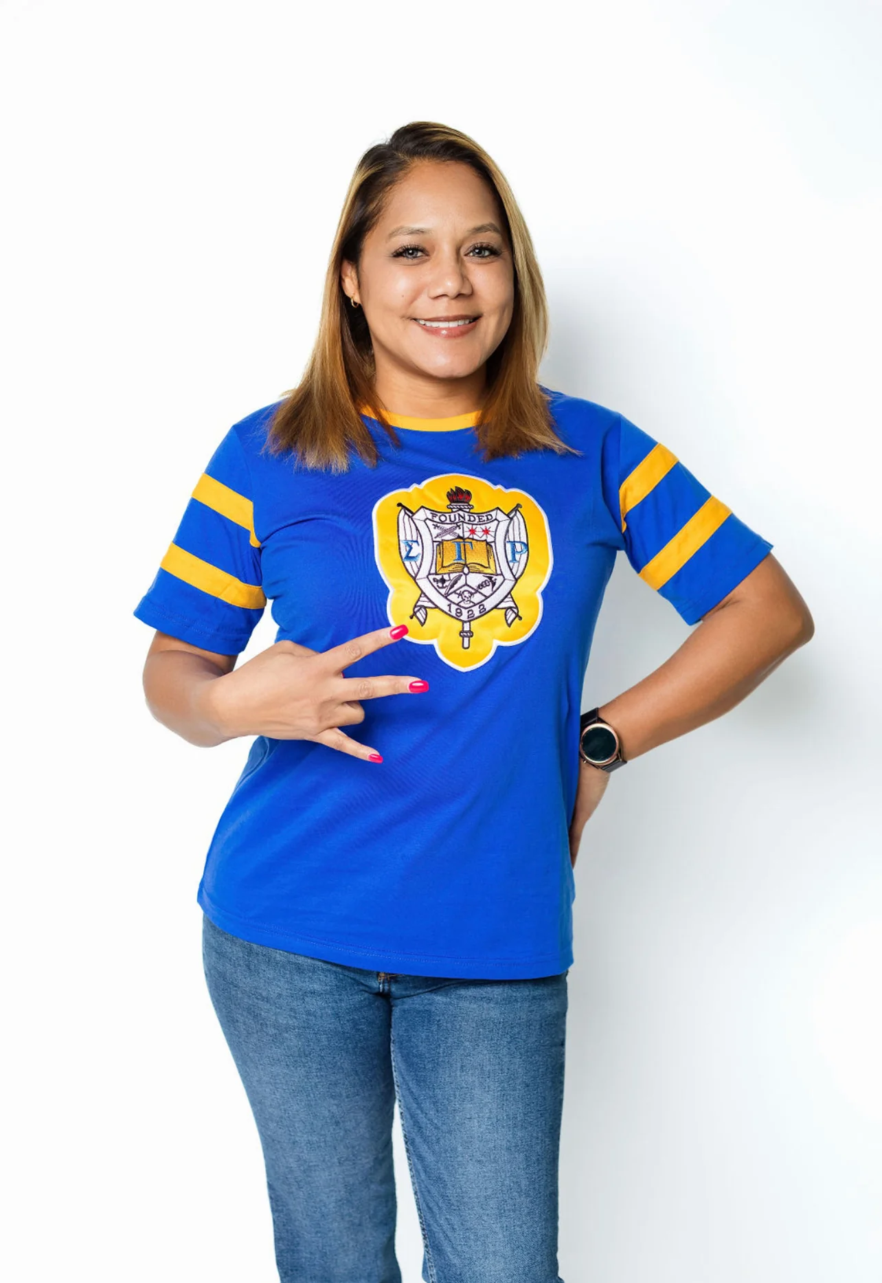 ΣΓΡ Blue 3D Shield Tee T04 - Image 2