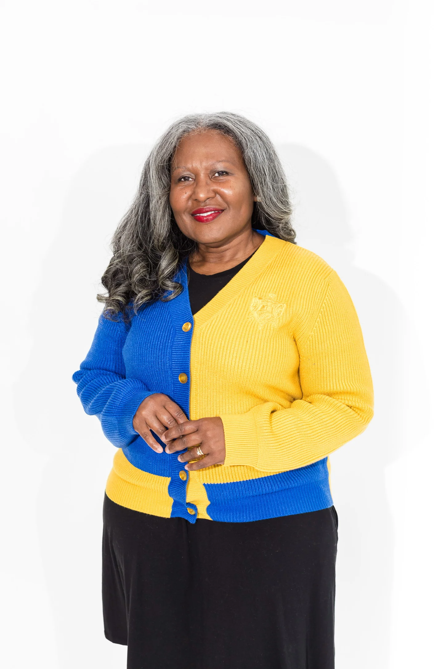 ΔΣΘ Color Block Cardigan Sweater