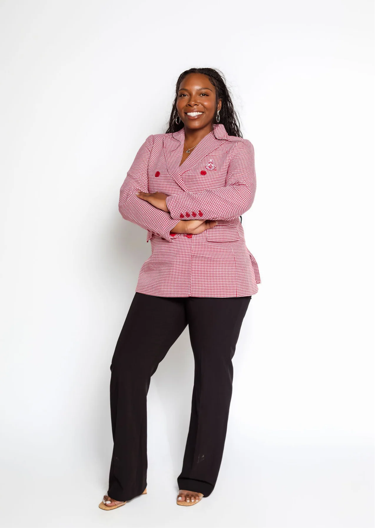 ΔΣΘ Double Breast Check Blazer - Image 2