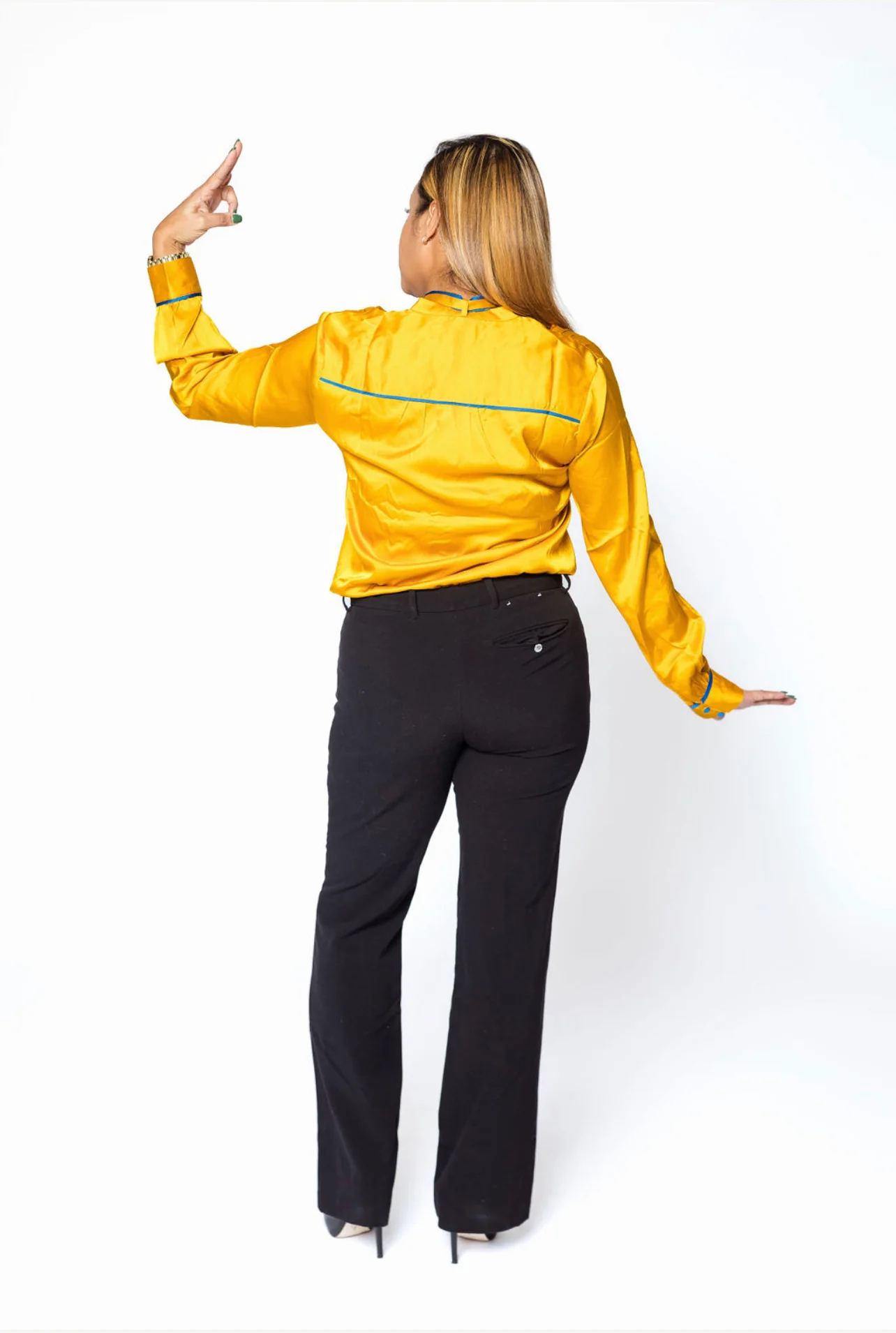 ΣΓΡ Gold Ribbon Tie Blouse - Image 2
