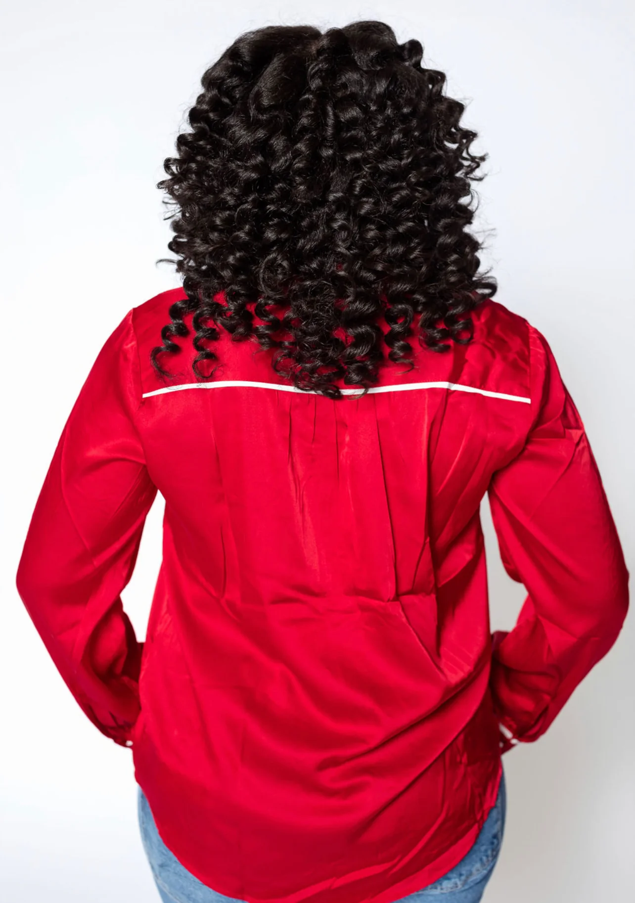 ΔΣΘ Red Ribbon Tie Blouse - Image 2