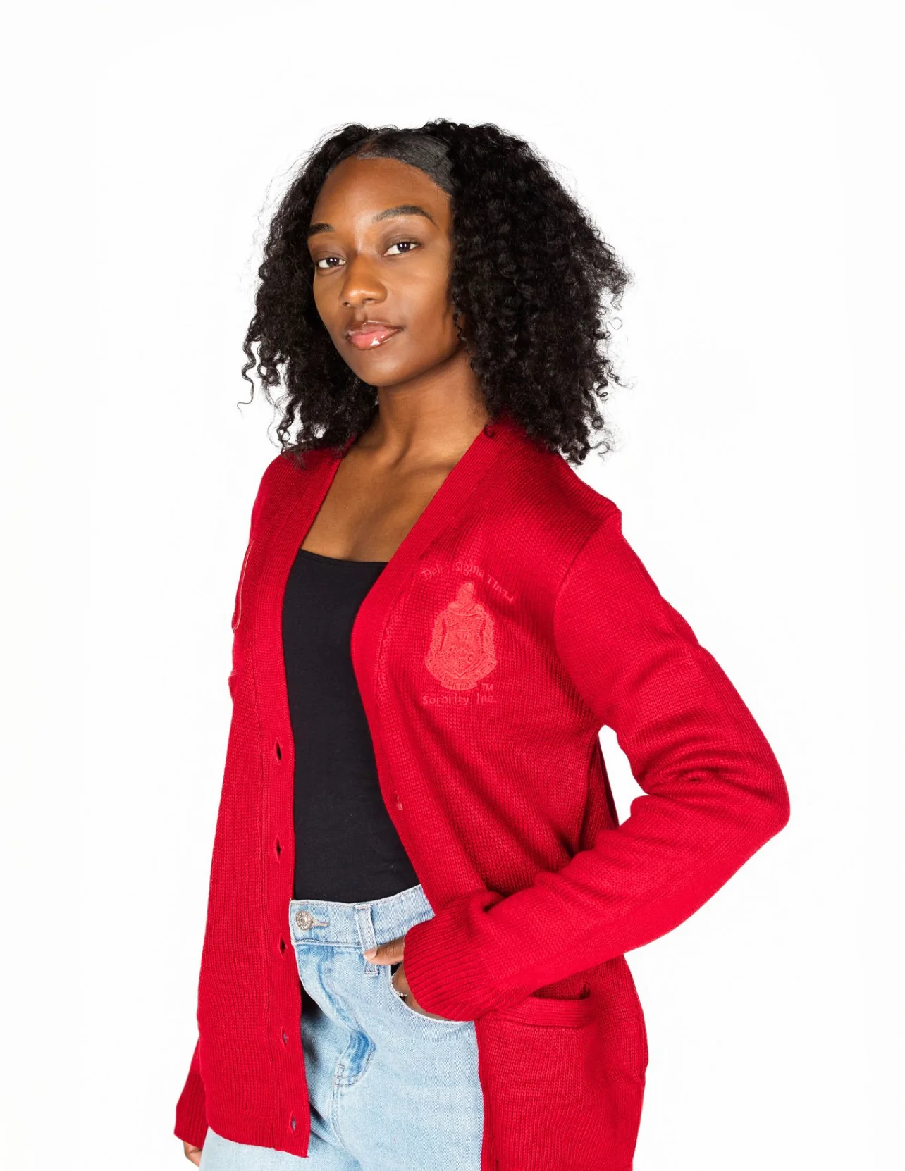 ΔΣΘ Triple Red Cardigan - Image 2