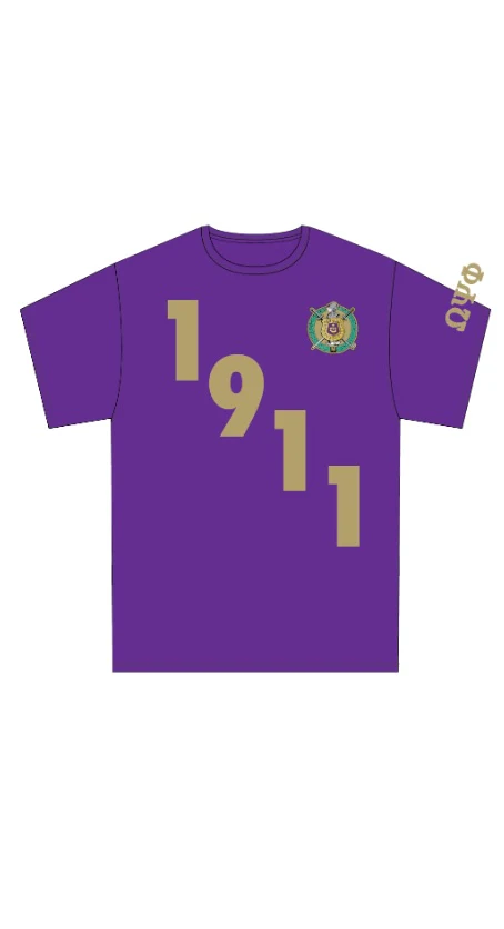 ΩΨΦ 1911 Tee Purple - Image 3
