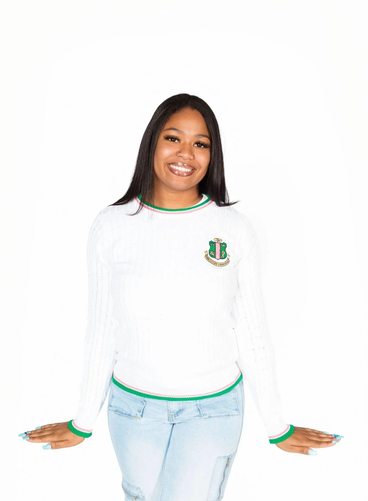 AKA Cable Crewneck White