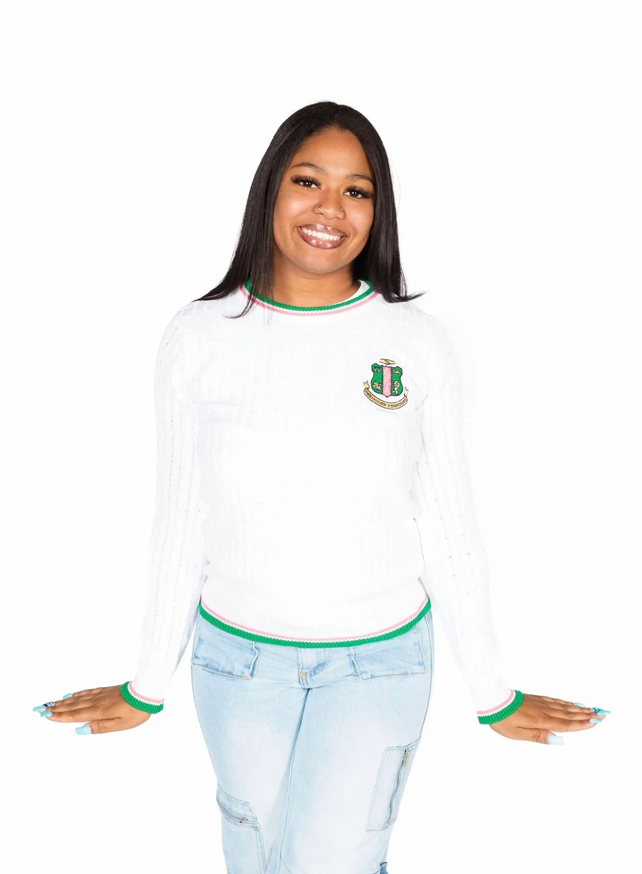 AKA Cable Crewneck White - Image 2