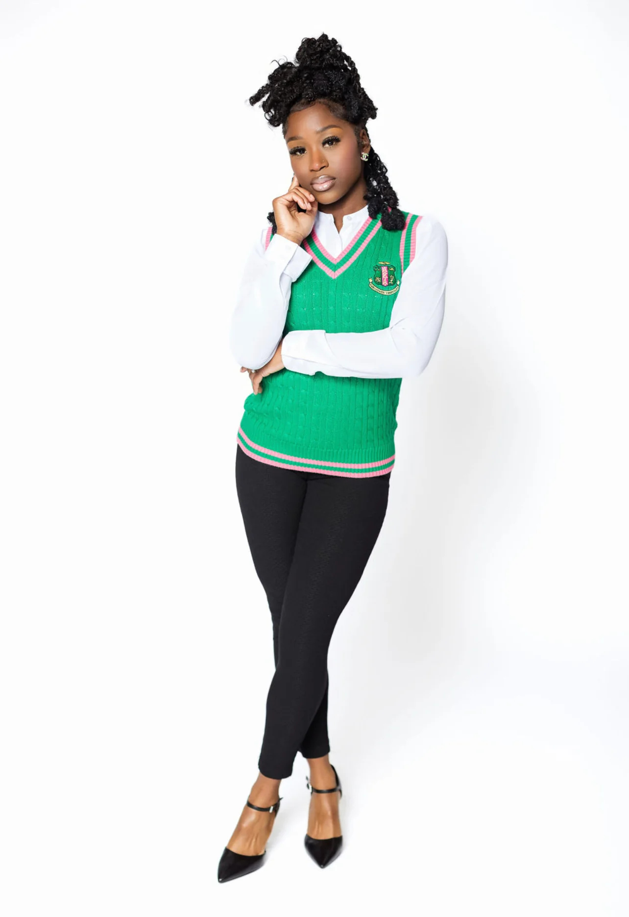 AKA Cable Vest Green