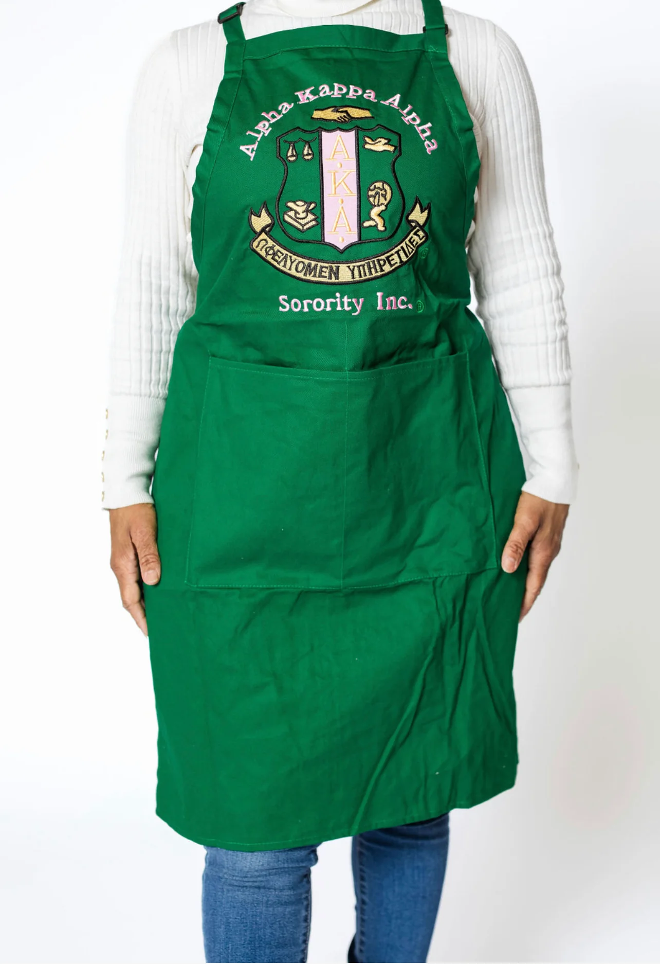 AKA Green Apron & Hat