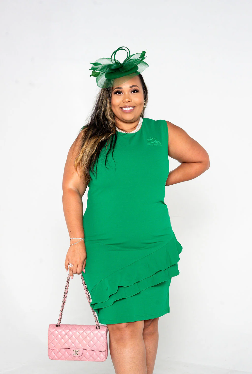 AKA Green Sleeveless Flounce Dress - Image 2