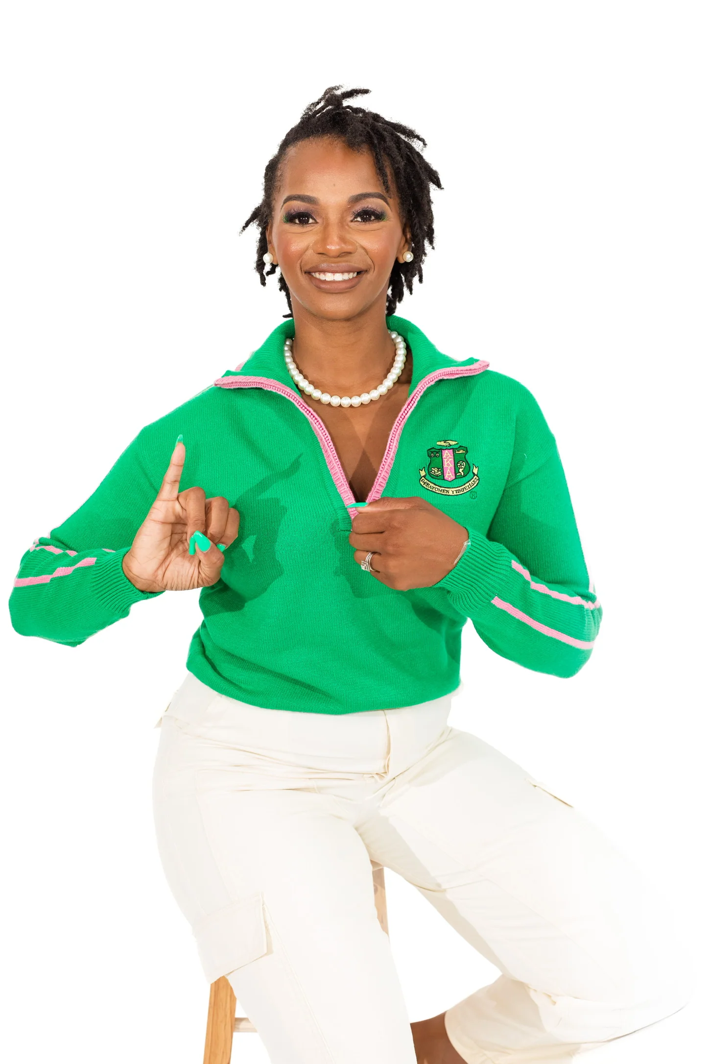 AKA High Collar Zip Sweater