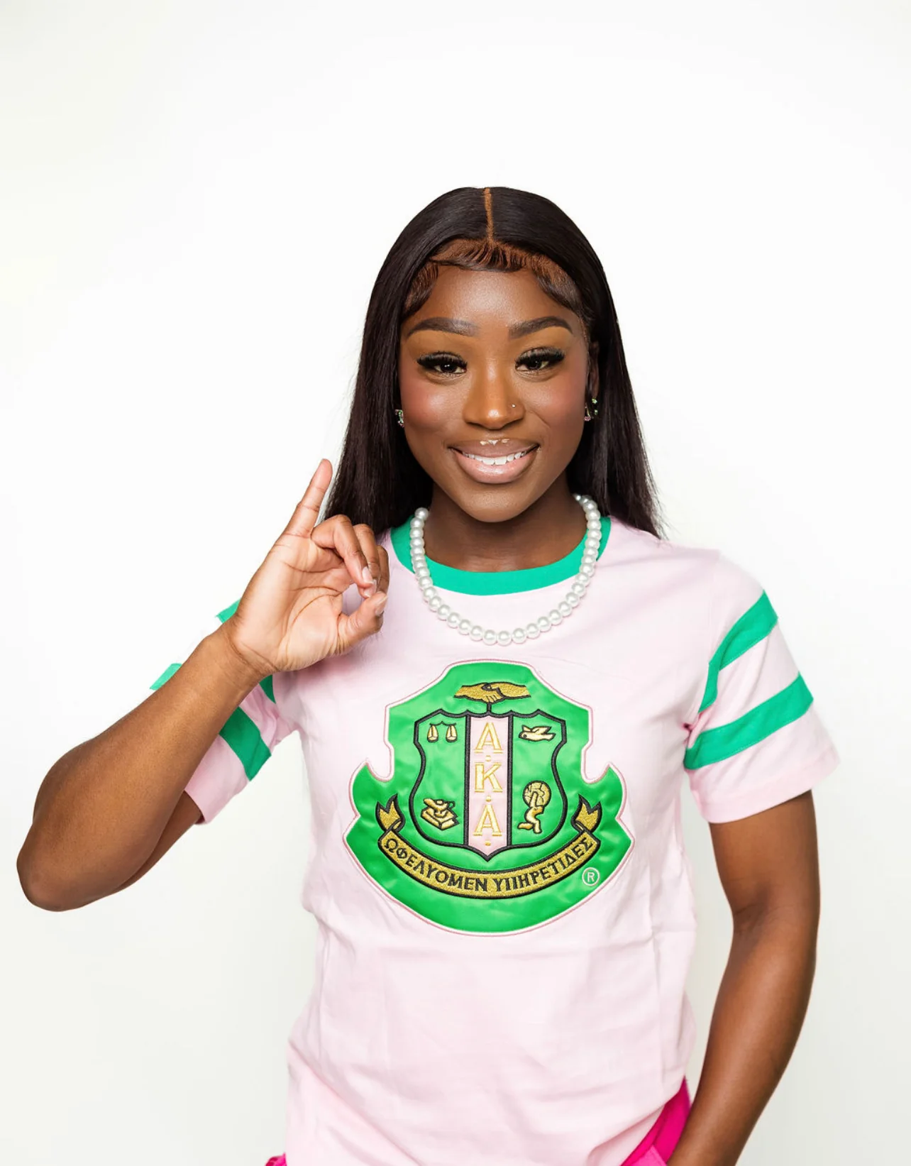 AKA Pink 3D Shield Tee T04