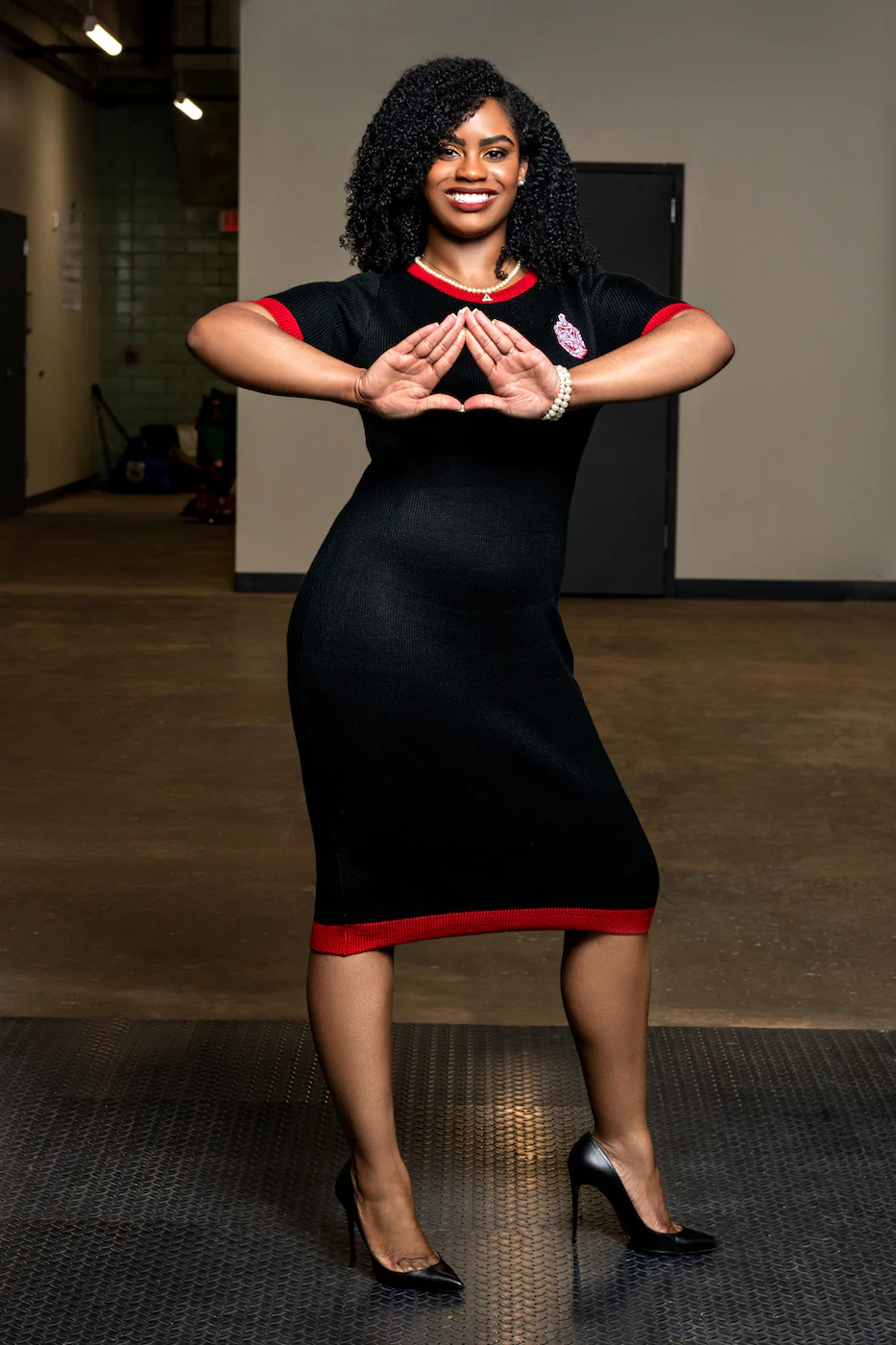 ΔΣΘ 1/4 Sleeved Knit Dress Black