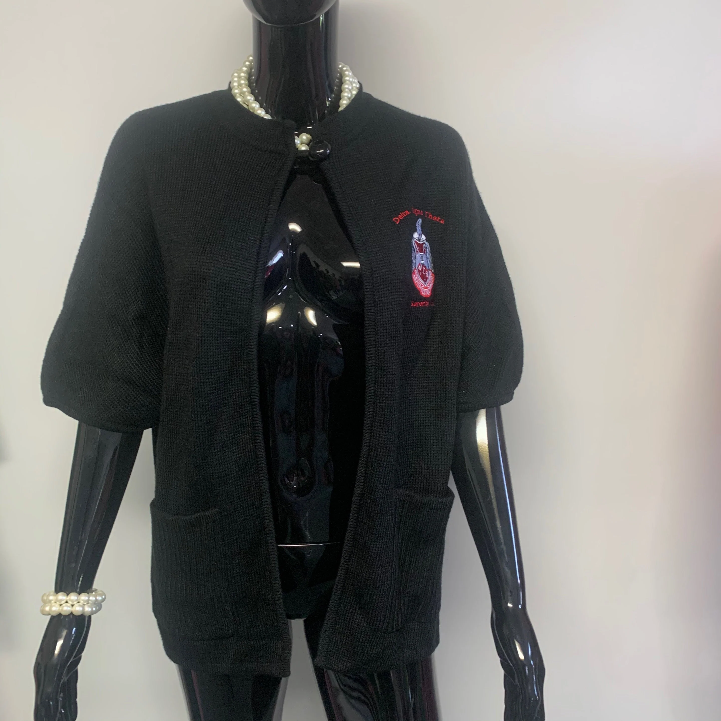 ΔΣΘ 1 BUTTON BLACK