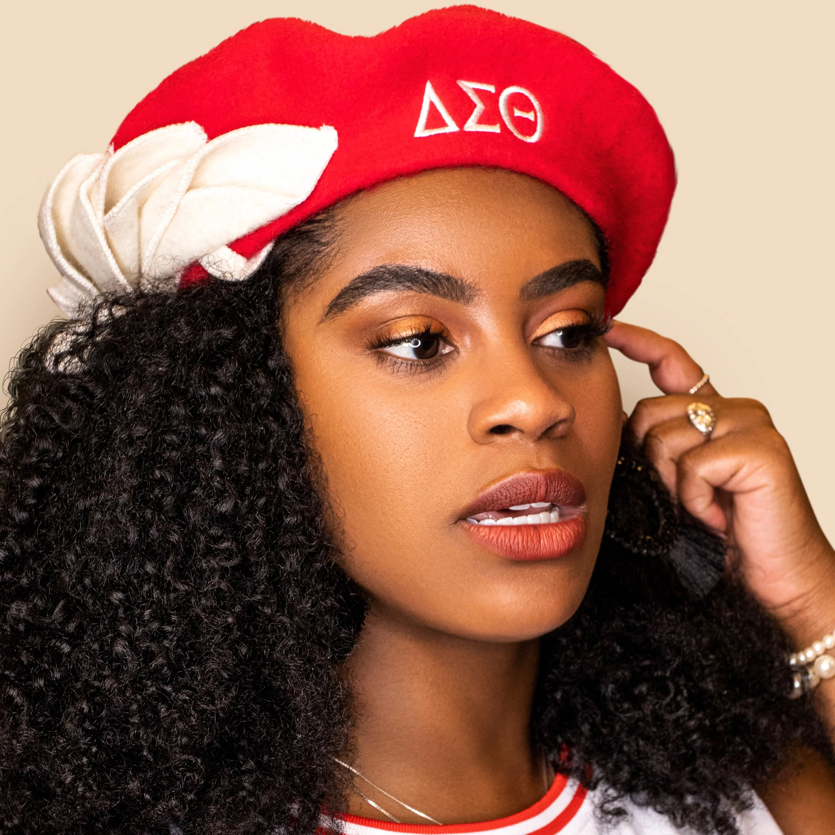 ΔΣΘ Beret Red/White