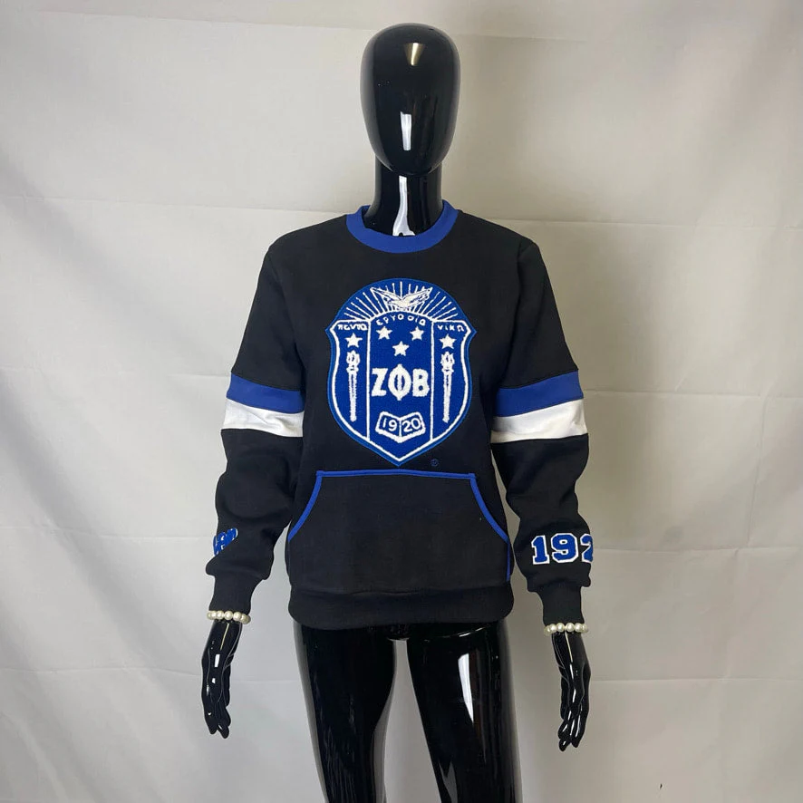 ΖΦΒ BLACK Chenille  SHIELD Crewneck - Image 2