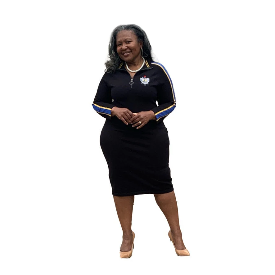 ΣΓΡ Black Zip Dress - Image 2