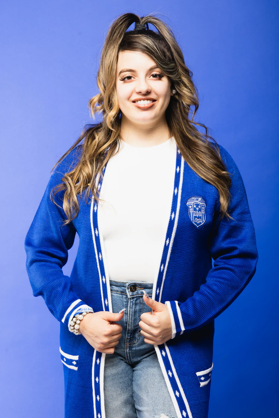ΖΦΒ Blue Long Cardigan