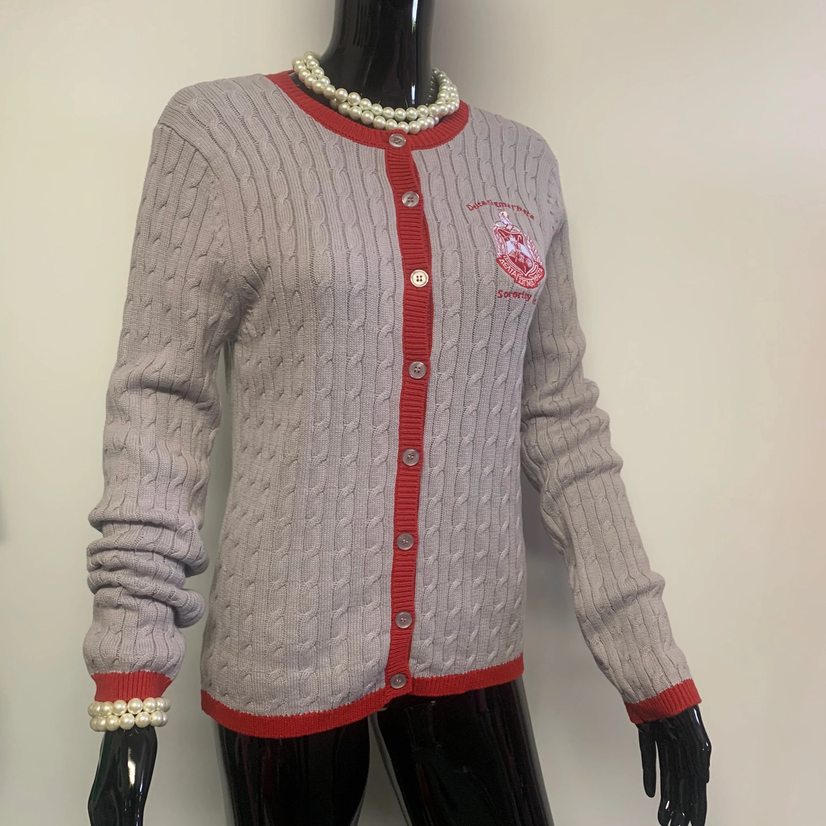 ΔΣΘ CABLE BUTTON GRAY/RED