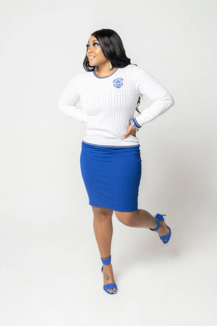 ΖΦΒ Cable Crewneck White
