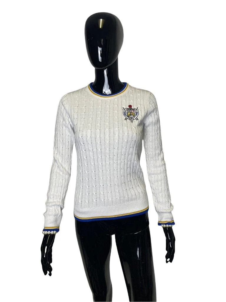 ΣΓΡ Cable Crewneck White - Image 4
