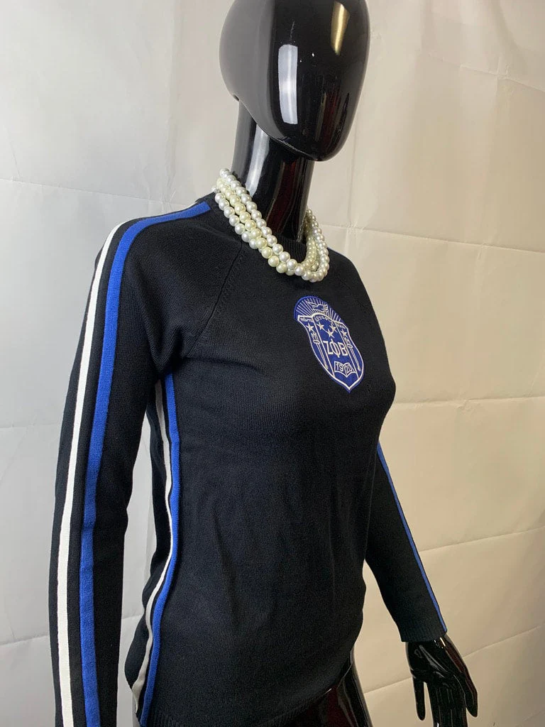 ΖΦΒ Black Center Crest Sweater - Image 2