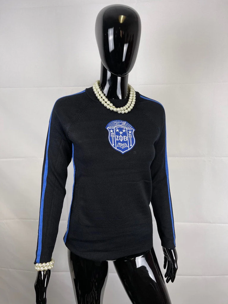 ΖΦΒ Black Center Crest Sweater - Image 3