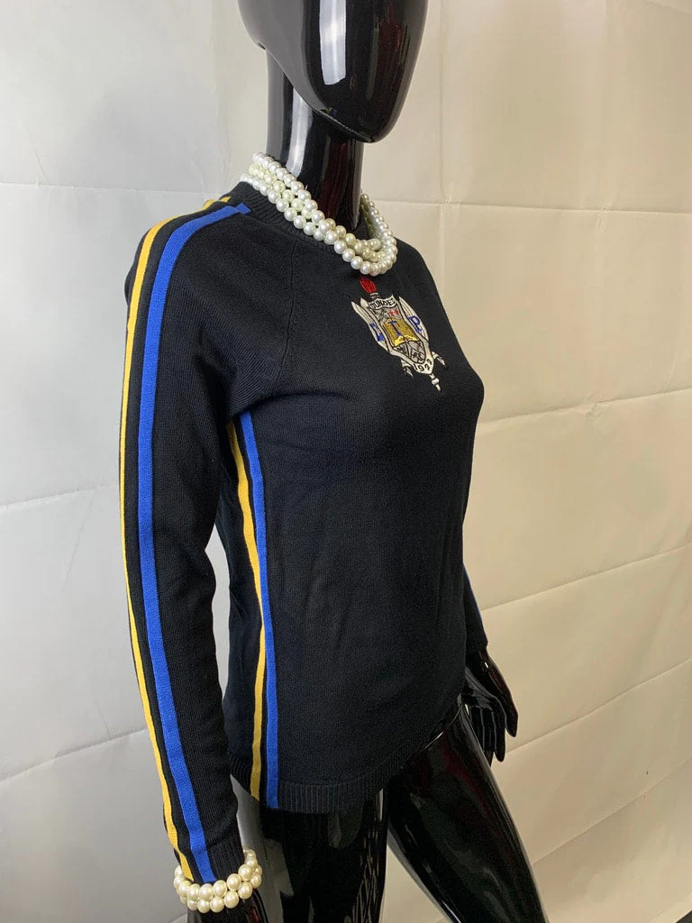 ΣΓΡ Black Center Crest Sweater - Image 2