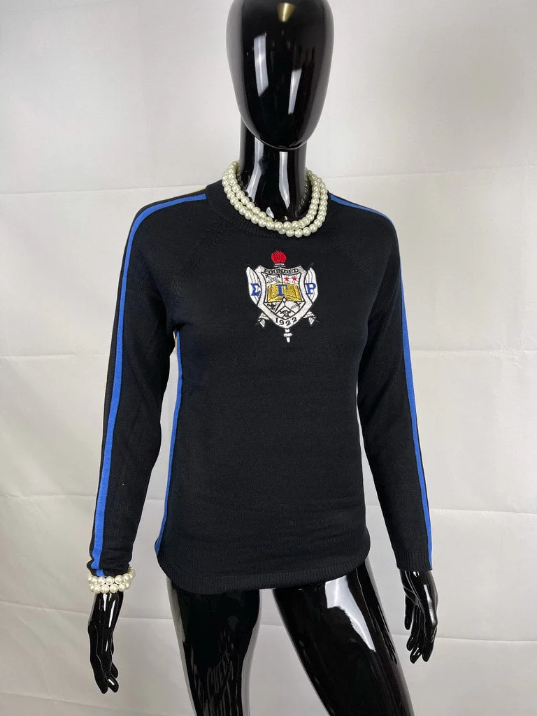 ΣΓΡ Black Center Crest Sweater - Image 3