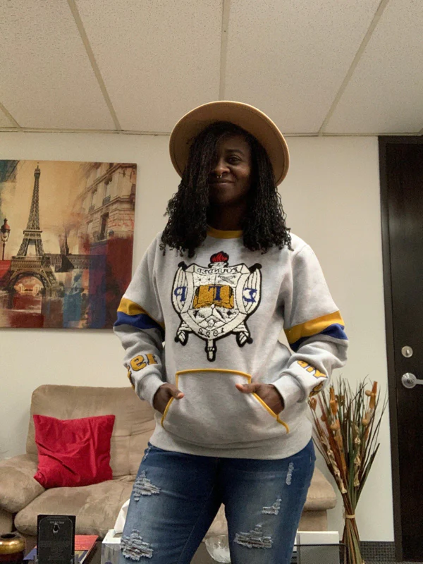 ΣΓΡ Grey Chenille  SHIELD Crewneck - Image 4