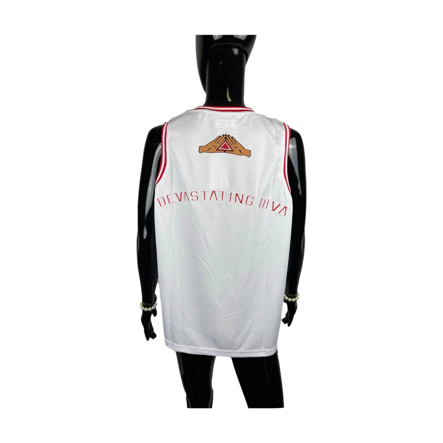 ΔΣΘ White JERSEY TANK TK11 - Image 2