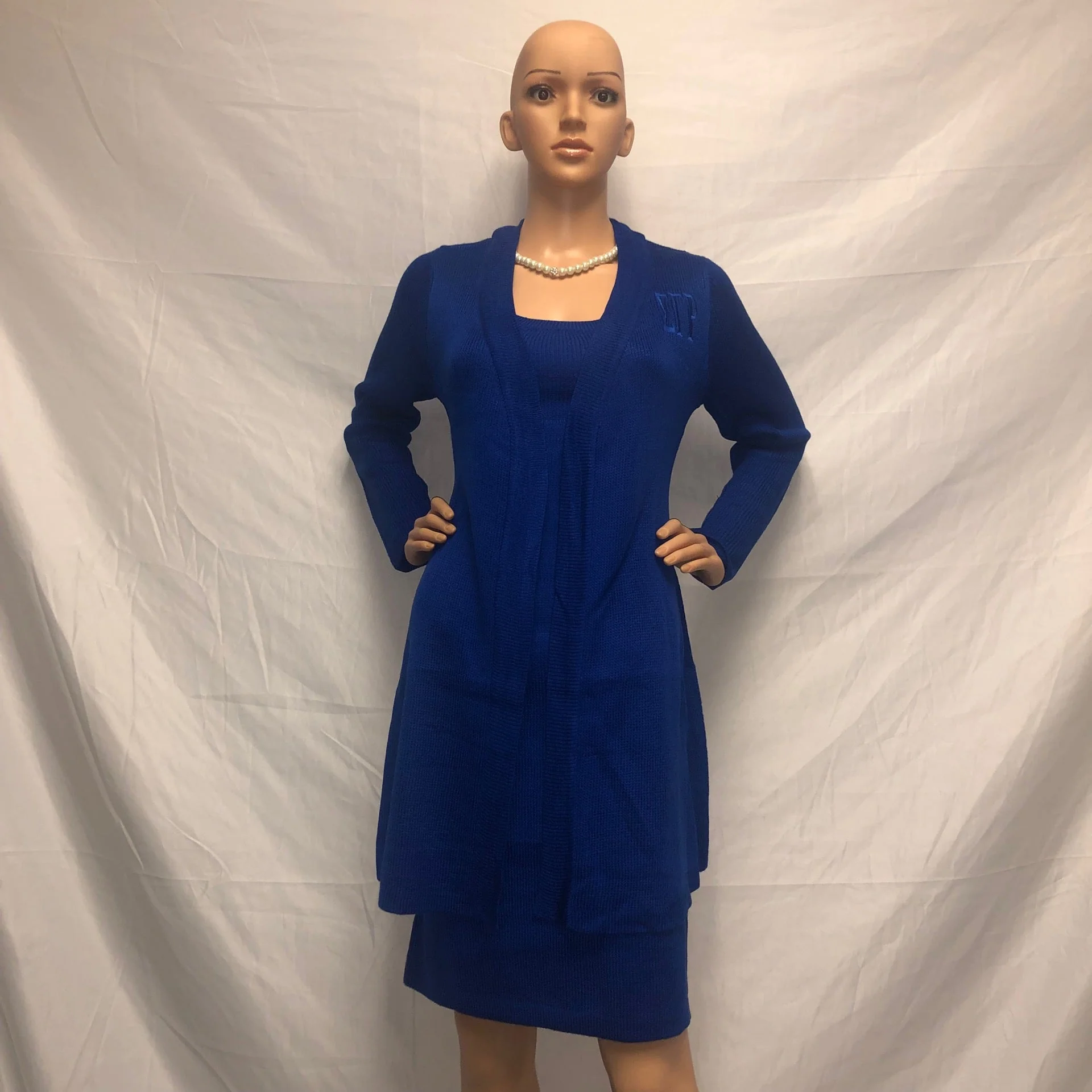 ΣΓΡ Long Sleeve Knit Blue