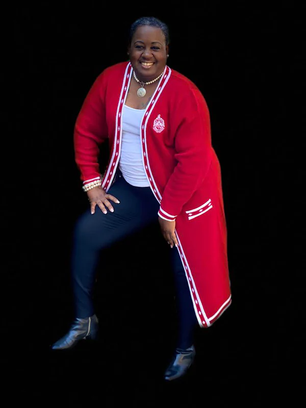 ΔΣΘ Red Long Cardigan - Image 3