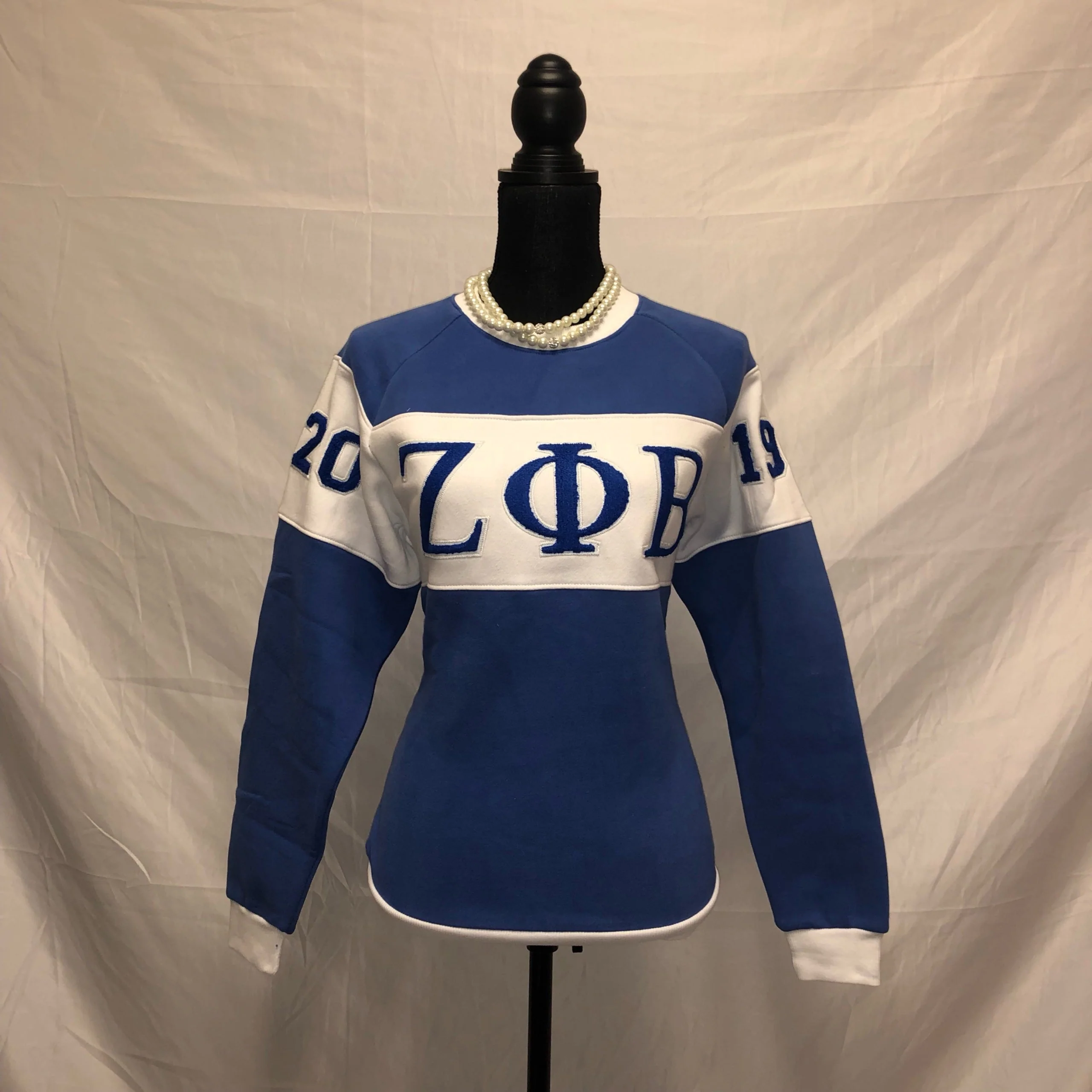 ΖΦΒ Retro Blue/White Crewneck - Image 2