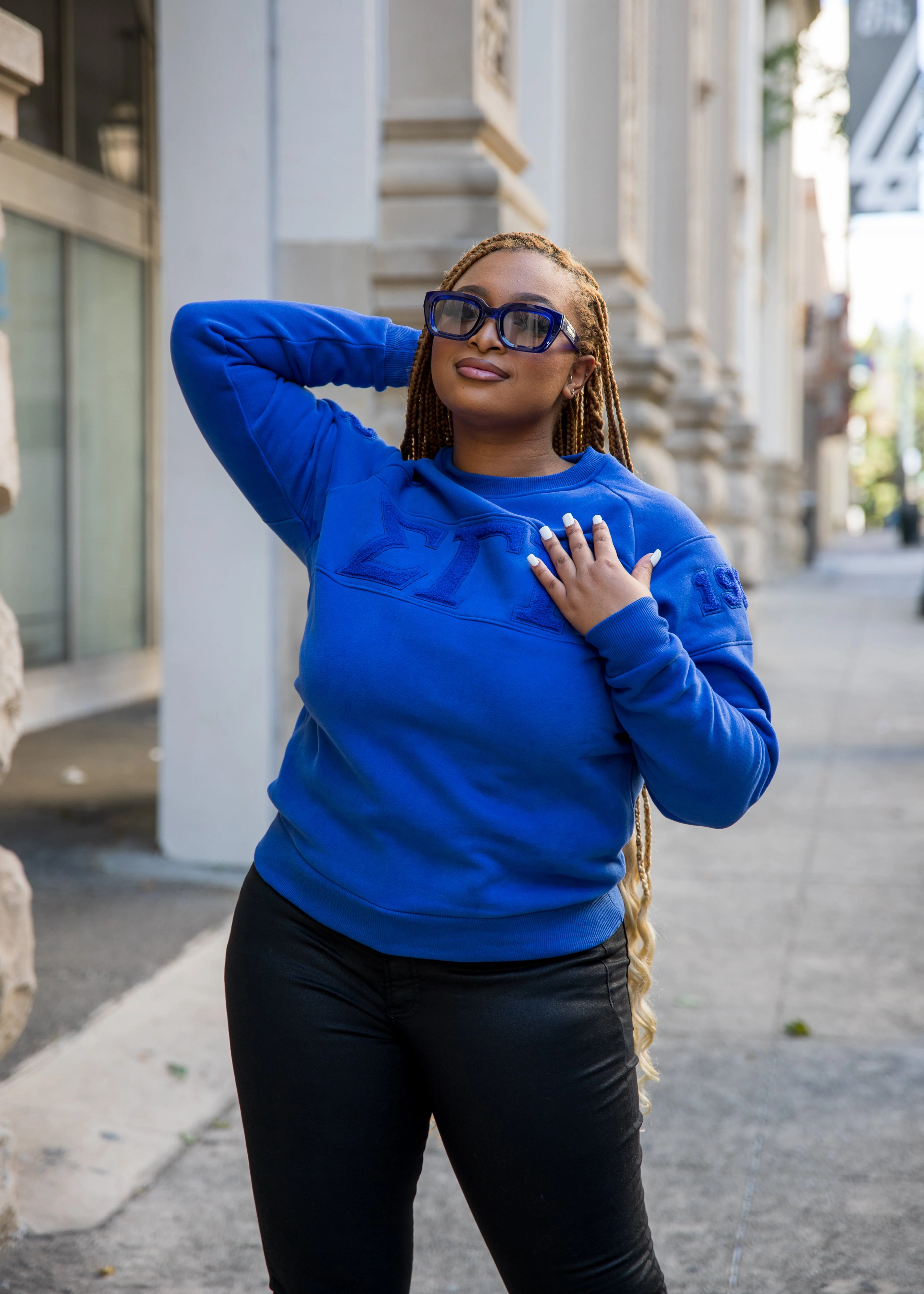 ΣΓΡ Retro Triple Blue Crewneck - Image 2