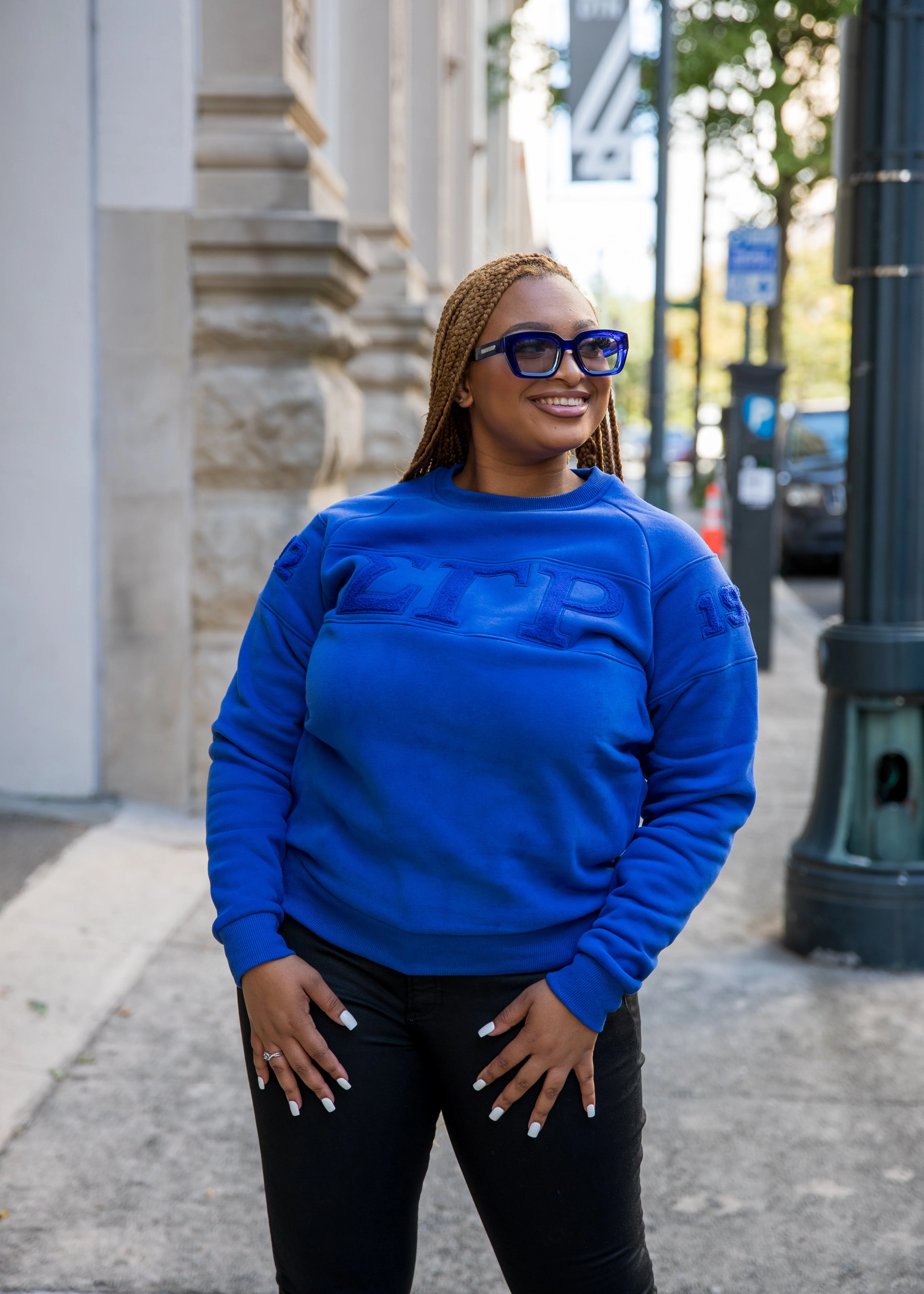 ΣΓΡ Retro Triple Blue Crewneck - Image 3