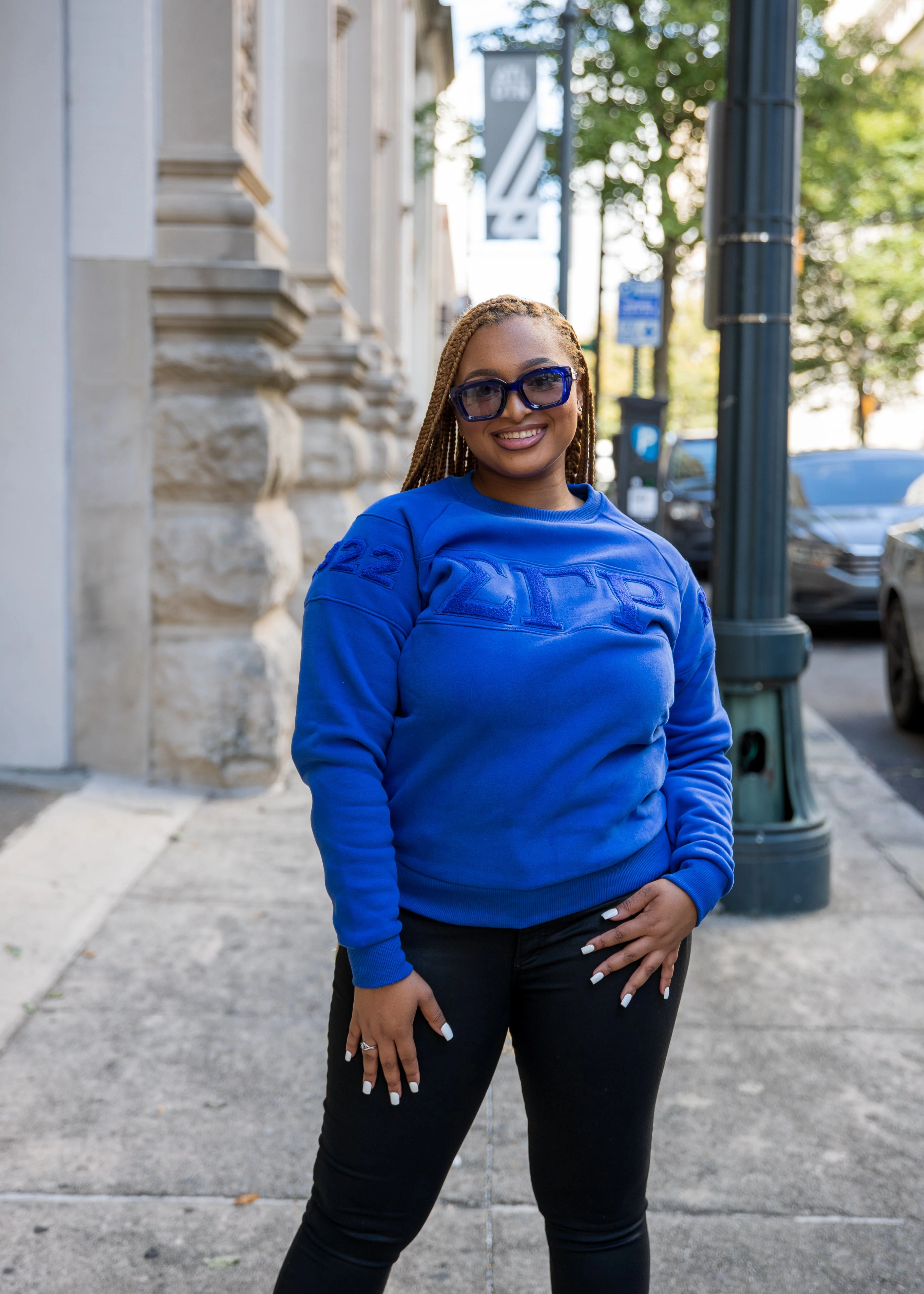 ΣΓΡ Retro Triple Blue Crewneck - Image 4