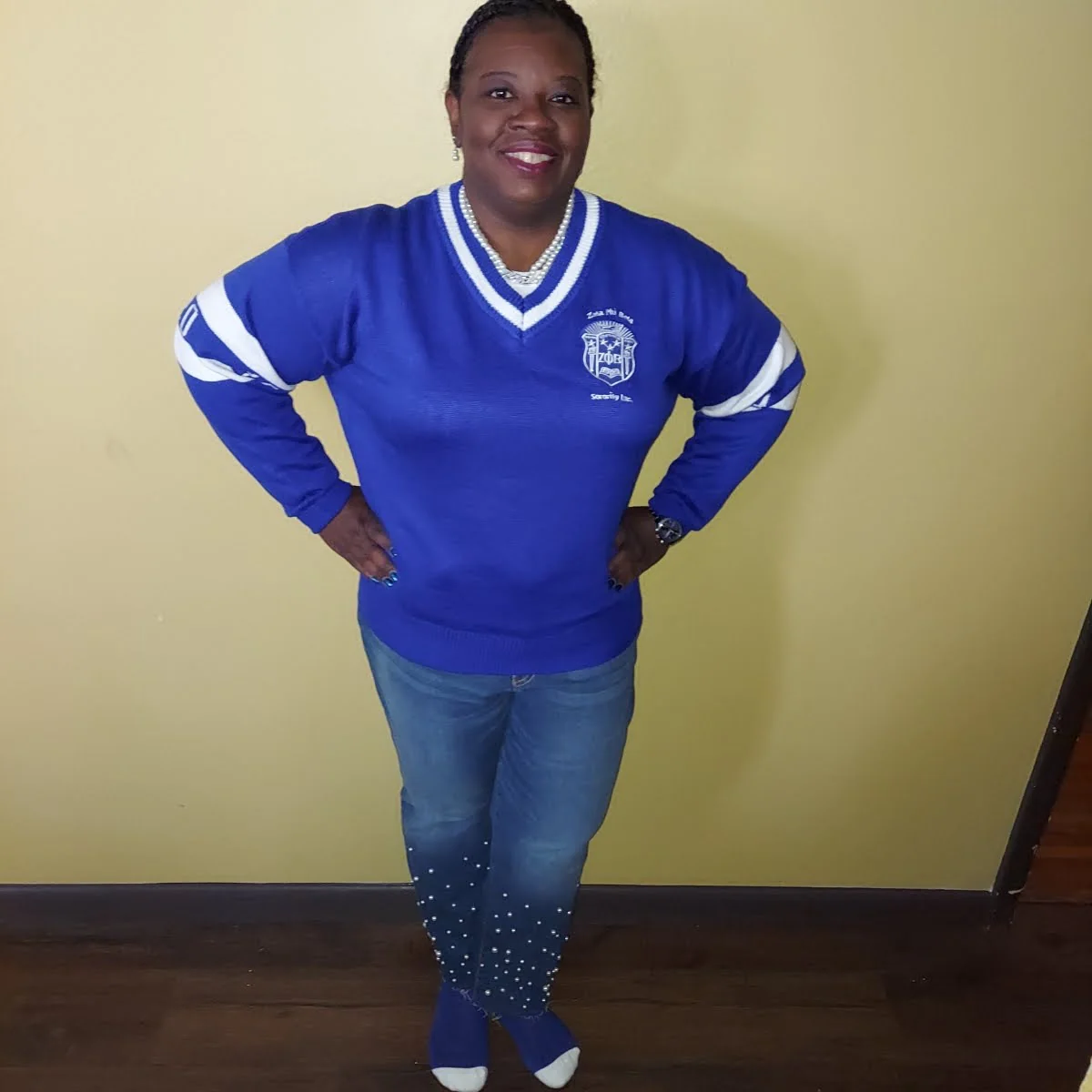 ΖΦΒ VNECK 1920 SWEATER Blue - Image 3