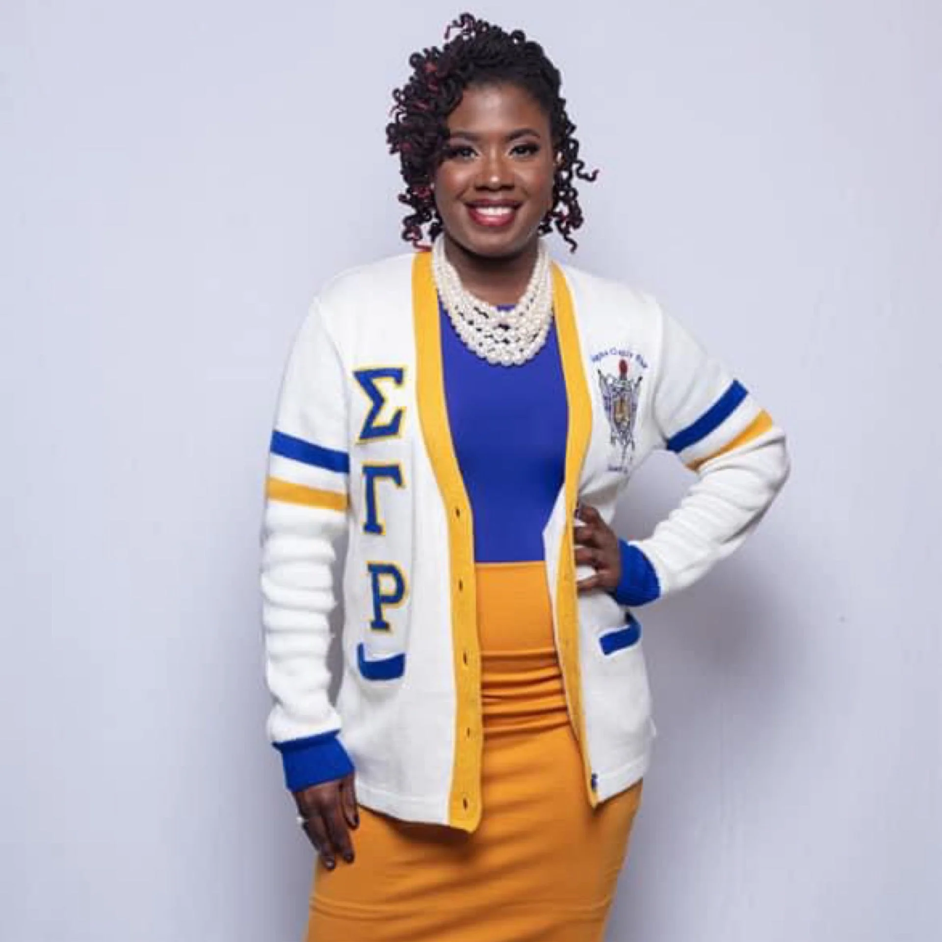 ΣΓΡ White Tri Color Cardigan - Image 2