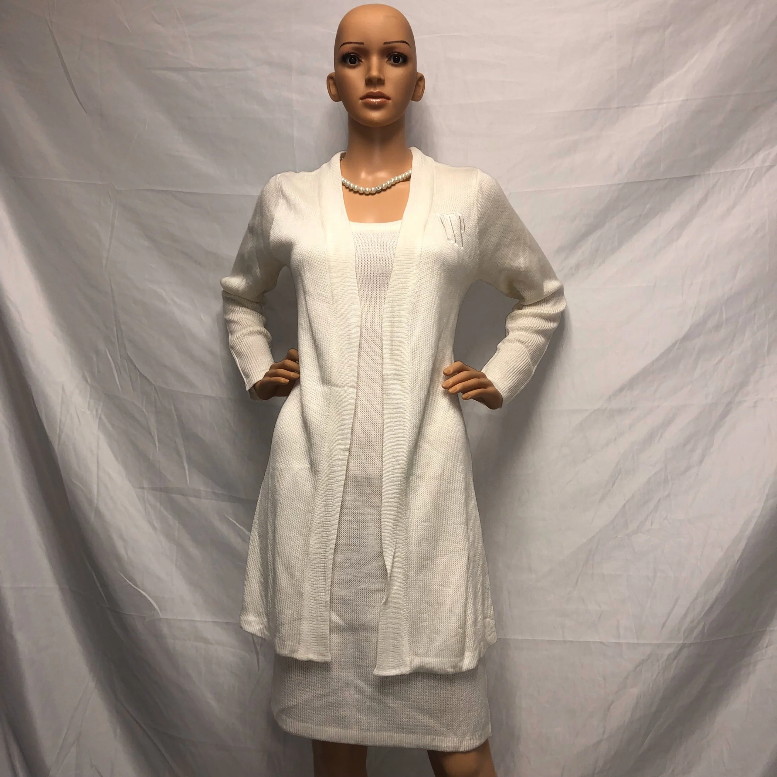ΣΓΡ White Long Sleeve Knit