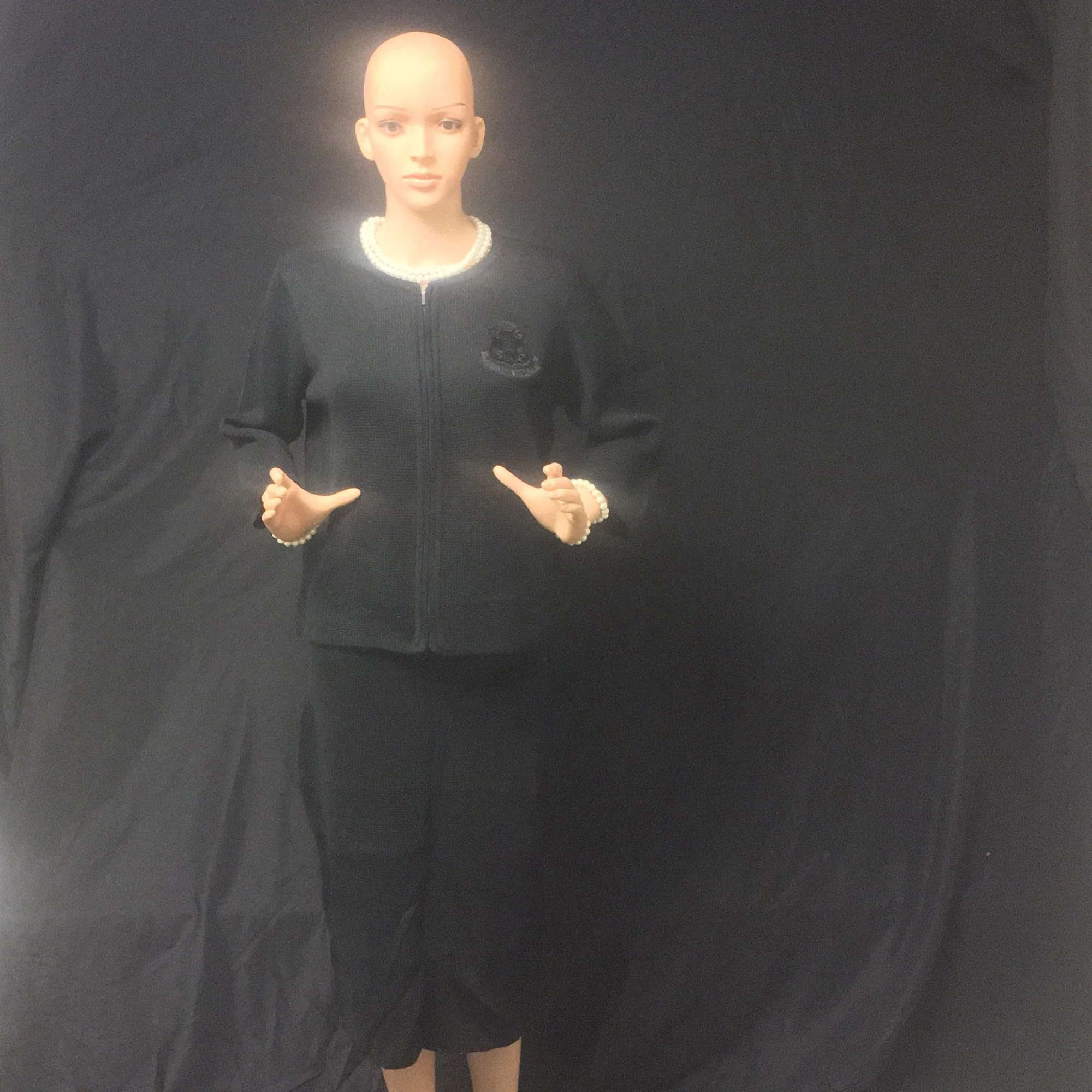 AKA Black Zipper Knit Sweater