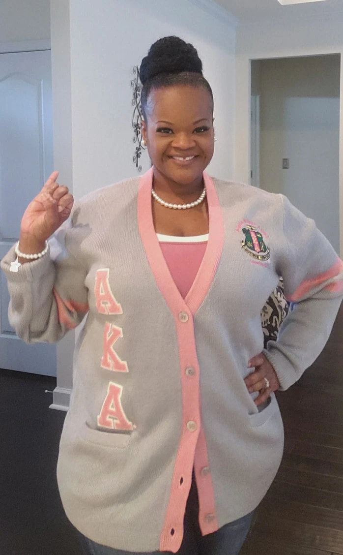 AKA Grey /Pink Cardigan - Image 2