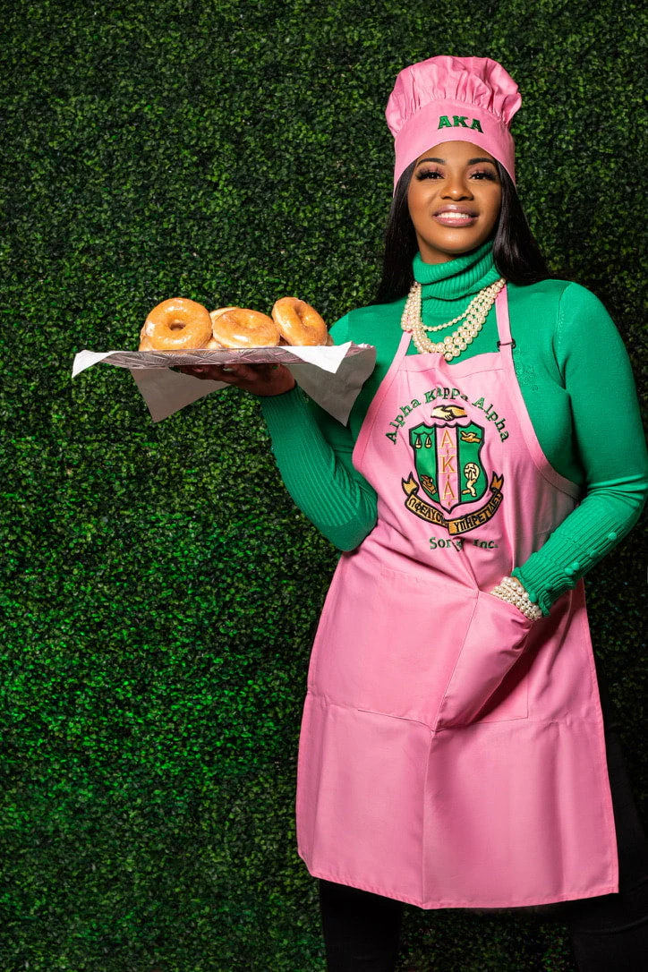 AKA Pink Apron & Hat