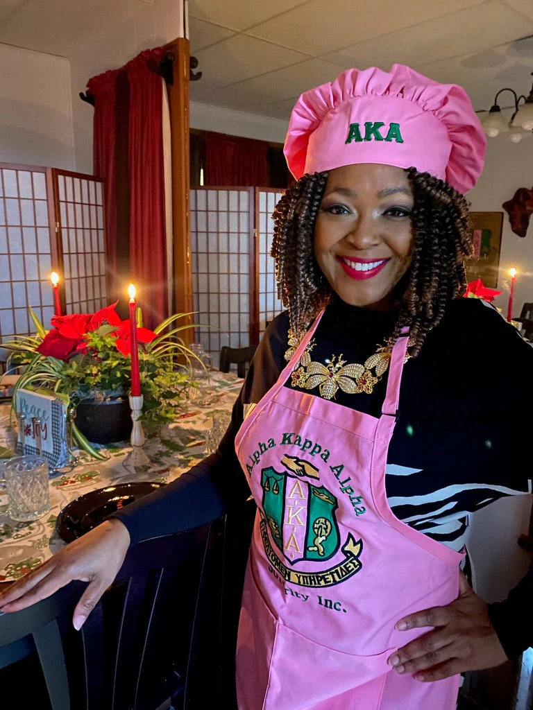 AKA Pink Apron & Hat - Image 2