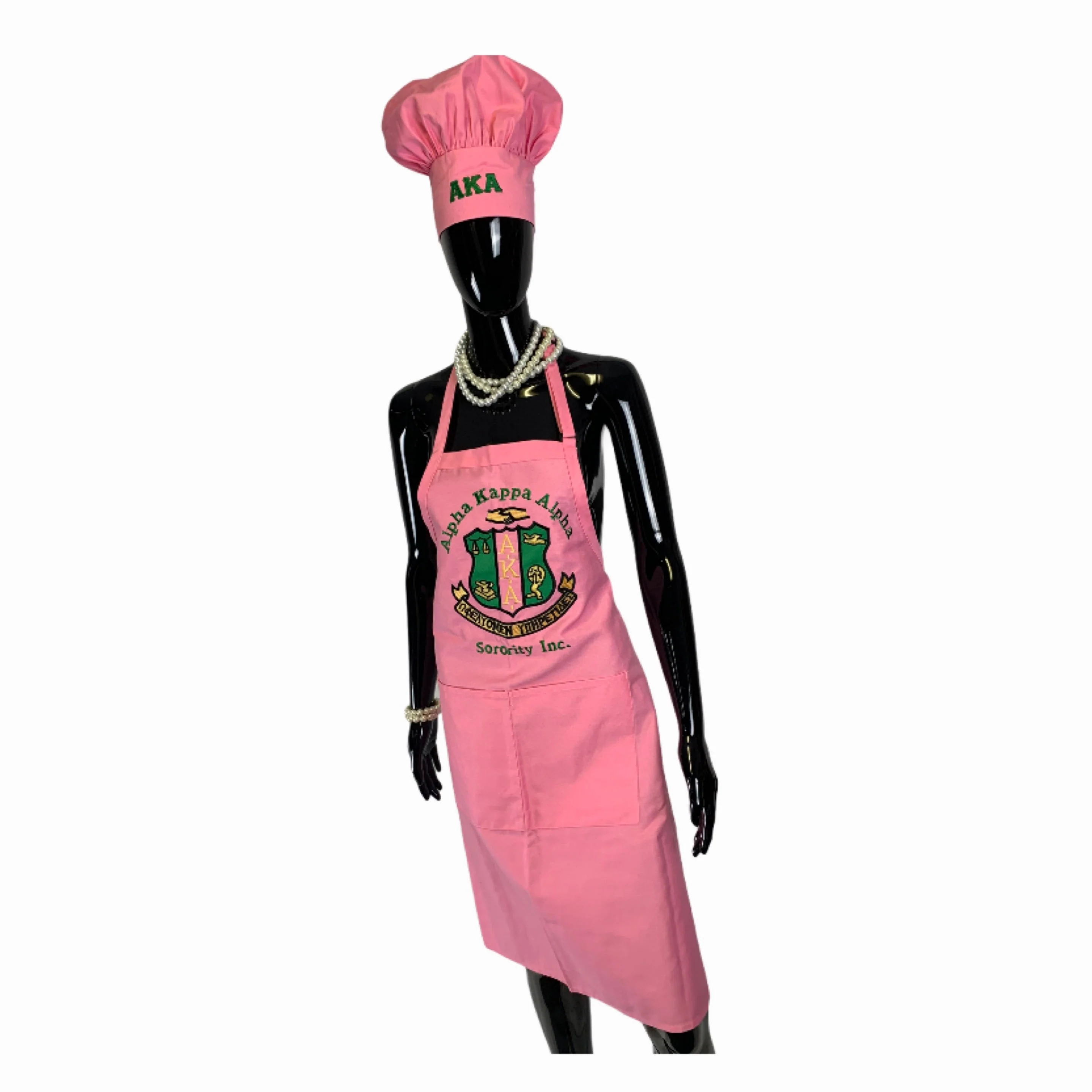 AKA Pink Apron & Hat - Image 5