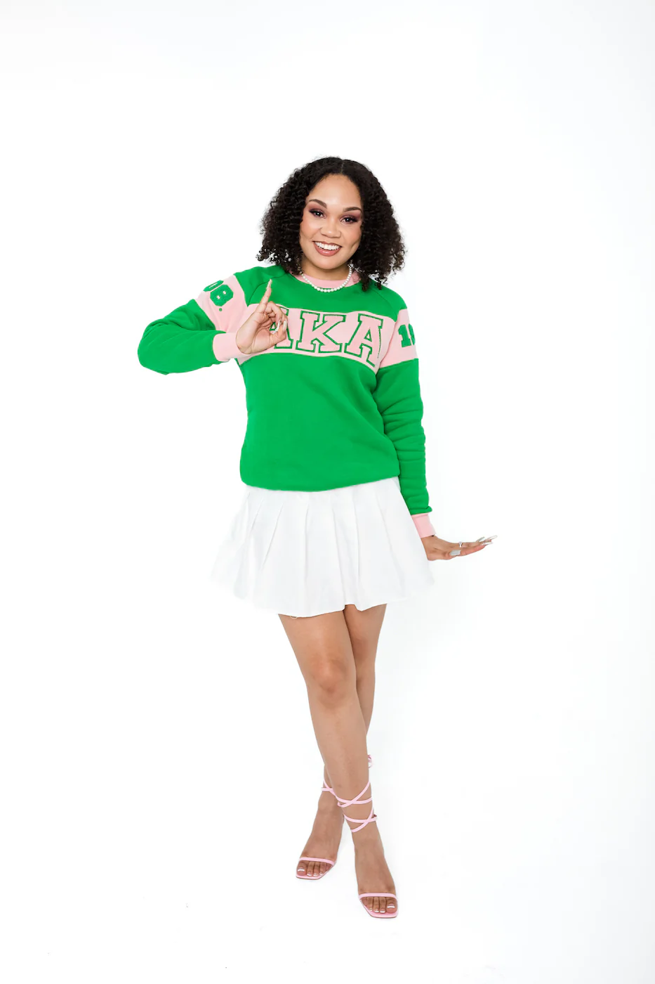AKA Retro Green/Pink Crewneck