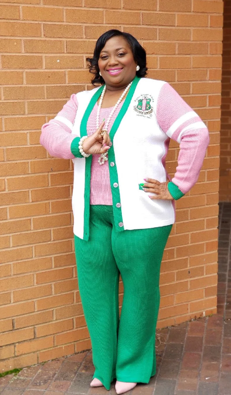 AKA White Tri Color Cardigan - Image 3