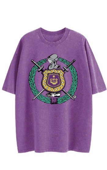 ΩΨΦ Washed Tee Purple - Image 2