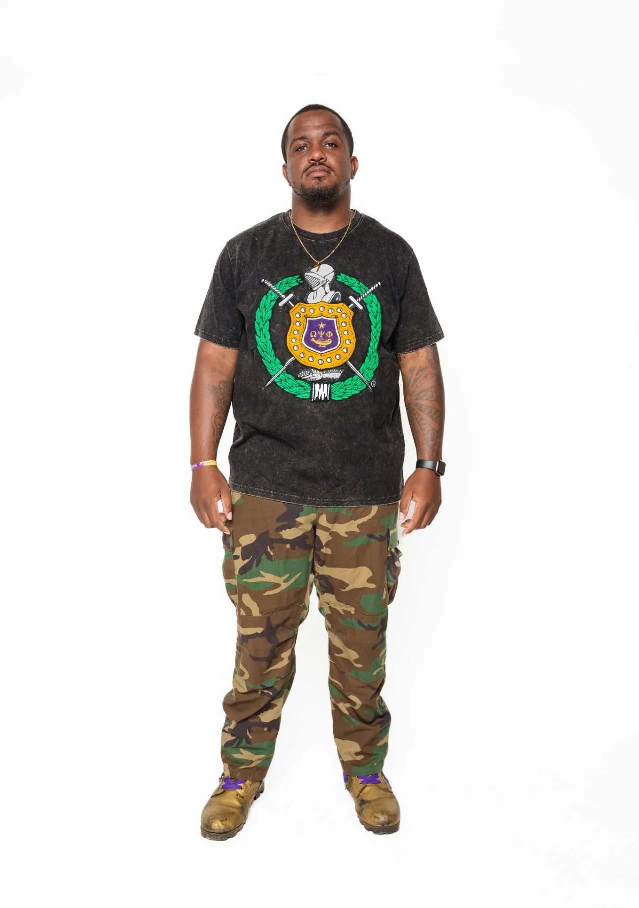 ΩΨΦ Washed Tee Black